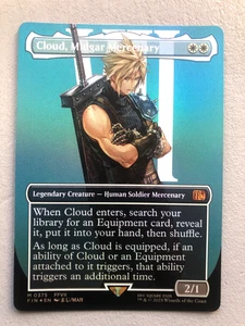 Mtg Magic FFVII Final Fantasy Cloud Midgar Mercenary Borderless Foil 375 En NM - Foto 1 di 3