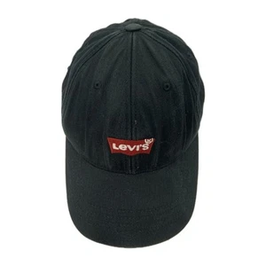 Gorra de béisbol vintage Levi’s negra con logotipo de lengüeta roja gorra ajustable envejecida - Imagen 1 de 14