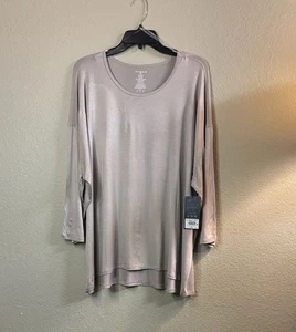 Nueva Camisa Kinesis Para Mujer Tostada Cuello Redondo Manga 3/4 Camiseta Informal Clásica Top 3X - Imagen 1 de 14