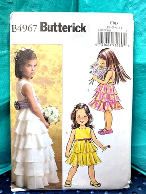 Butterick Pattern Toddler/Girls Easter Dress Tier Flower Girls Dress Sz 2-5, 6-8 - Image 1 of 2