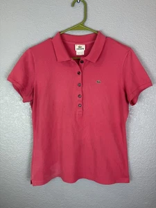 Lacoste Polo Shirt Womens Size 46 Pink Short Sleeve Alligator Logo Classic Fit - Picture 1 of 7