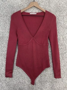 Abercrombie & Fitch maglione body donna medio maglia a costine babydoll rosa - Foto 1 di 7
