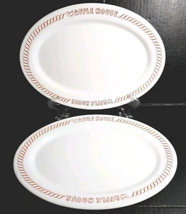 Juego de 2 platos ovalados Waffle House de colección Arcopal Francia años 60 - Imagen 1 de 7