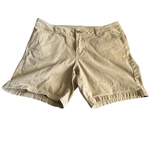 Short A.N.A sergé femme marron plat devant femme taille 12 bouton poche zip été - Photo 1/4