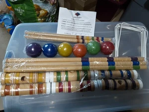 Juego completo de croquet colorido para patio trasero con bolsa de almacenamiento de viaje juego de césped - Imagen 1 de 6