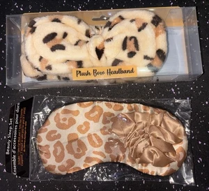 New Cheetah Plush Headband & Sleeping Eye Mask - Picture 1 of 1