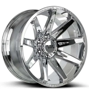 20x10" Off Road Monster Wheels M25 Chrome Rims (5 pcs) (A01) - Picture 1 of 2