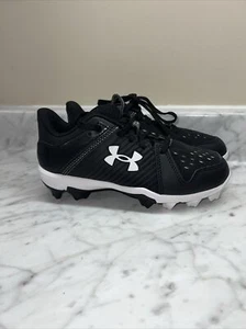 Under Armour Unisex Kids Glyde Rm Jr. Size 1Y  Youth Cleats Black/White NEW - Picture 1 of 6