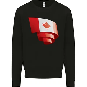 Curled Canada Flag Canadian Day Football Mens Sweatshirt Jumper - Picture 1 of 12