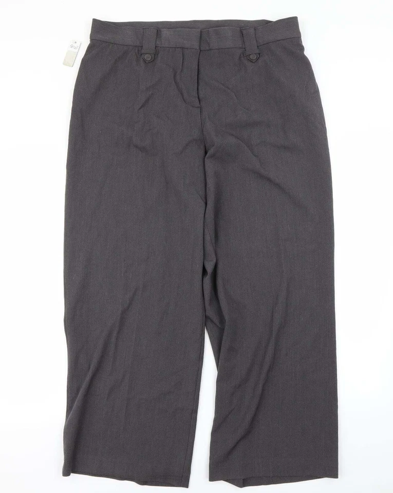 BM Womens Grey Polyester Blend Dress Pants Size 18 L27 in - Image 1 of 4