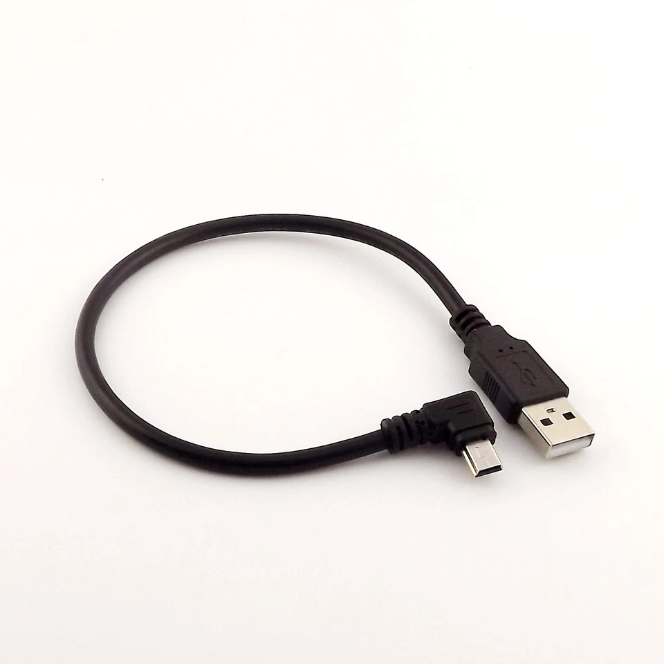 10x 1FT Mini USB Male 90 Degree Left Angled to USB 2.0 A Male for Camera Mp4 GPS - Image 1 of 1