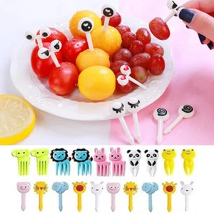 10/50 Pcs Mini Animal Food Picks for Kids Cute Food Fruit Fork Bento Box Decor - Picture 1 of 14
