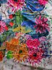 Made In Italy Women's Scarf Shawl Modal Cashmere Print Butterflies 200 X 85...
