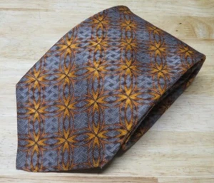Herren Jhane Barnes Seidenkrawatte Orange Grau Geometrisch - Bild 1 von 7