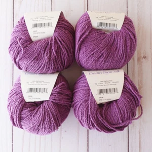 Nashua Creative Focus Silk ~ Lot of 4 ~ #3218 Violet ~ 100% Silk ~ Rustic - Picture 1 of 5