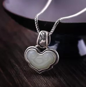I03 Anhänger Wolke aus heller Jade Sterling Silber 925 - Bild 1 von 7