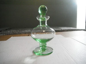 vintage light green perfume bottle glass - Picture 1 of 5
