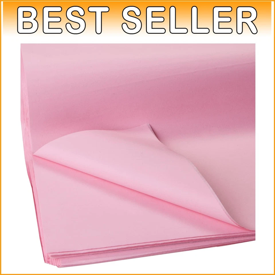 Bulk Pastel Pink 480-Sheet Recycled Tissue Paper, 20" x 30" Eco-Friendly Sheets - Image 1 of 4