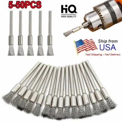 5-50PCS Wire Steel Wheel Bowl Pen Polishing Mix Brush Set for Dremel Rotary Tool - Image 1 of 4