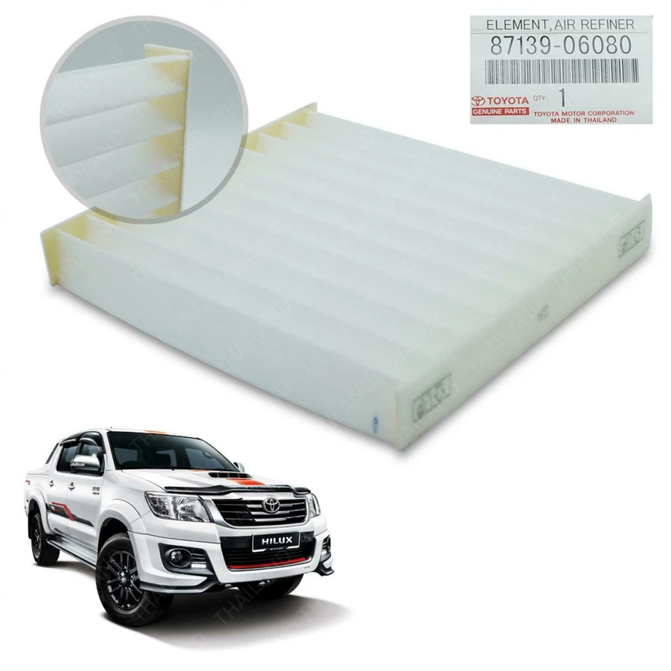 Filtro de aire de cabina blanco 1 pieza para Toyota Hilux Vigo Fortuner 2005-2013 Foto 1 de 4