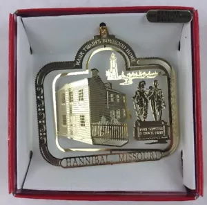 Nations Treasures Hannibal Mark Twain 24K Flashed Brass Metal Ornament Souvenir - Picture 1 of 4