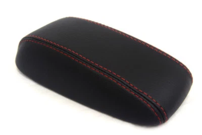 Fits 95-98 Mazda Protege Synthetic Leather Armrest Console Cover Red Stitch - Image 1 of 2