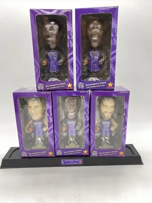2003 Sacramento Kings Bobbleheads Jackson Clark Wallace Pollard Turkoglu & BASE - Image 1 of 4