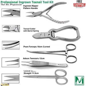 Kit Attrezzi Unghie Incarnite Professionale Tagliaunghie Punta Set Pedicure Manicure CE - Foto 1 di 7