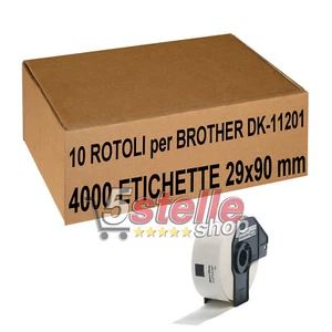 10 x ROTOLI ETICHETTE ADESIVE COMPATIBILI BROTHER DK-11201 29x90 mm + SUPPORTO - Foto 1 di 1
