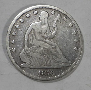 1876 Liberty Seated Silver Half Dollar in VG Details condition as shown (273) - Picture 1 of 2