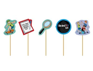 10 Muffin-Picker DIE DREI ??? KIDS Deko Kinderparty Kindergeburtstag Detektive - Bild 1 von 3