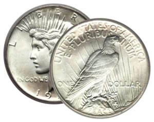 1 - Peace Silber Dollar Mitte 1920er datiert extra fein oder besser - Bild 1 von 1