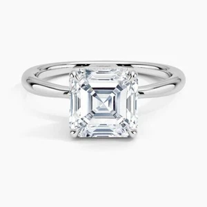 2.00 Carat IGI Certified E VS1 Clarity Asscher Cut Lab Grown Diamond Ring 14k - Picture 1 of 5