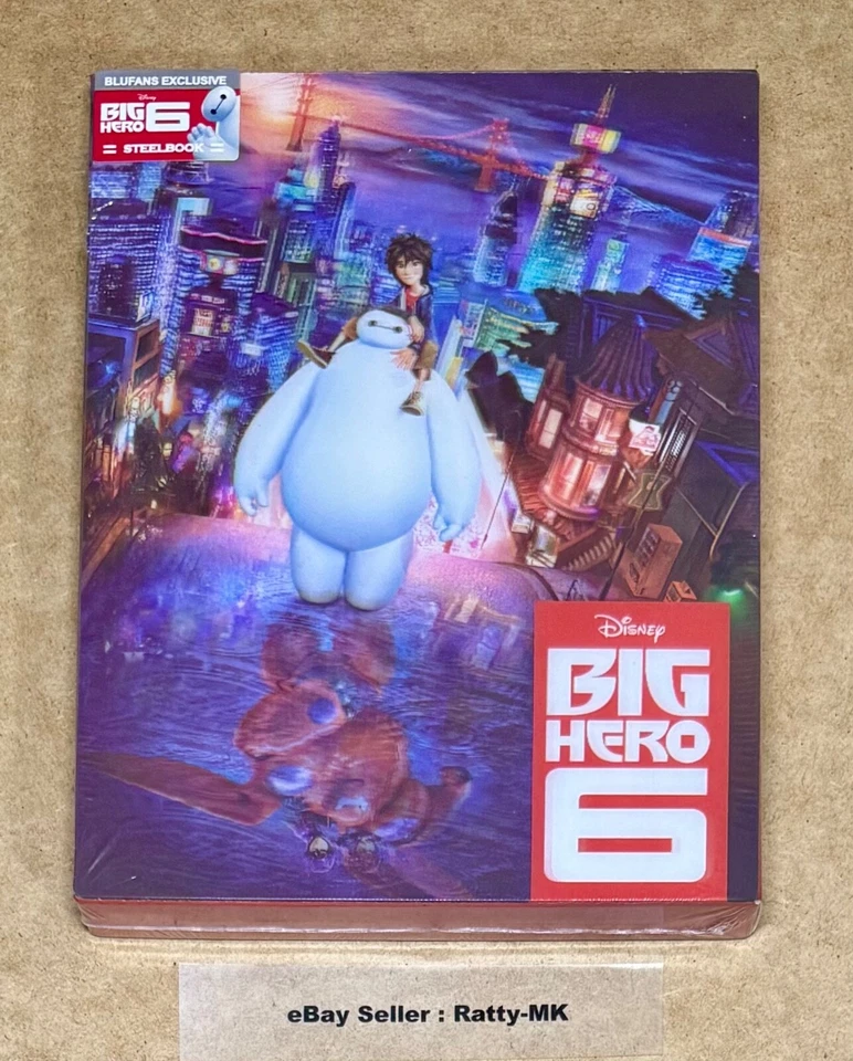 DISNEY'S BIG HERO 6 - BLUFANS 3D + BLU RAY LENTICULAR STEELBOOK - NEW & SEALED - Image 1 of 4