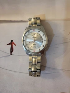 Auriol WRIST Watch WORKING new battery quartz Silver Mens New Battery - Picture 1 of 5