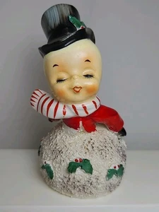 Vtg Christmas GEO Z LEFTON Kissing Snowball Boy Bell Japan Mid Century *READ* - Picture 1 of 18