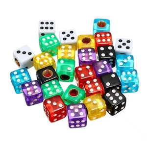 4PCS Clear Red Gem Dice Tire/Wheel Stem Air Valve CAPS Set Car Truck Hot Rod ATV - Picture 1 of 19