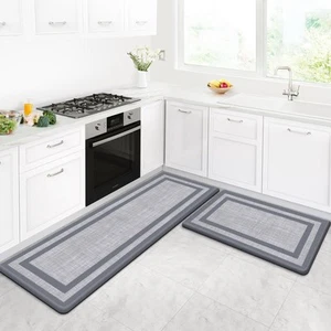 Kitchen Mat 2 PCS Cushioned Kitchen Rugs Thick Kitchen Mats Anti-Fatigue Floo... - Picture 1 of 6