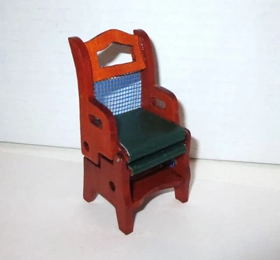 Vintage Miniature Dollhouse Wood Library Chair Converts to Step Stool 1:12 - Image 1 of 4