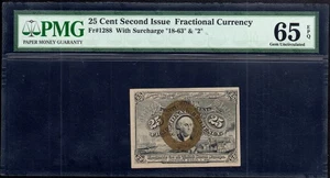 FR 1288 - 25c SECOND ISSUE - SURCHARGE "2-18-63" - PMG 65 EPQ GEM - TOP POP!! - Picture 1 of 4