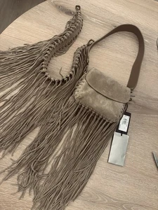 Giorgio Armani “La prima” Women's Bag. Tan. Fringe. Western. Boho. Suede. - Picture 1 of 4