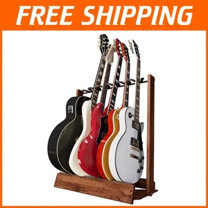Sicherer 6-Gitarrenständer in schwarzem Nussbaum - Premium USA Konstruktion für Musiker - Bild 1 von 10