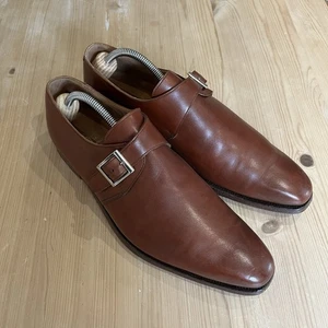 Scarpe Crockett And Jones Oxford Monk Strap Pelle Uomo Monkton Made in UK 8 - Foto 1 di 5