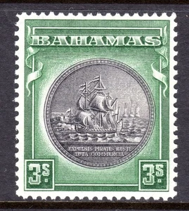 Bahamas Scott # 91 VF Unused 1930 3 Shilling Seal of Bahamas - Picture 1 of 1