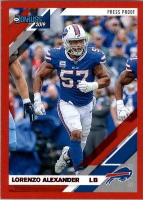 2019 Donruss Press Proof Red #39 Lorenzo Alexander - FB - Image 1 of 2