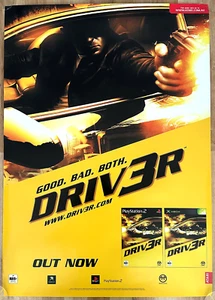 Driver 3 / Driv3r RARE PS2 XBOX 59cm x 84cm Promotional Poster - Picture 1 of 1