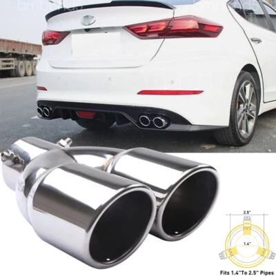 For Hyundai Elantra 2.5 Inlet Rear Car Dual Exhaust Muffler Tip Tail Pipe Steel Foto 1 de 4