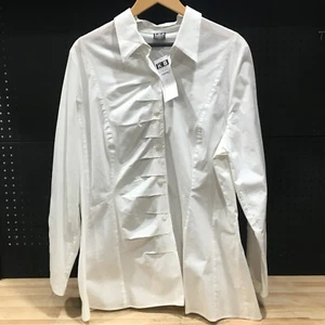 KATHLEEN BERNEY AUSTRALIA SIZE X-XL 18 WHITE WOMEN'S LONG SLEEVE BLOUSE - Picture 1 of 5