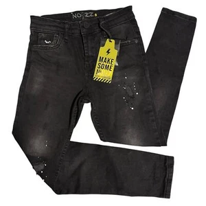 NWT Noizz Black Paint Splatter Distressed Jeans Kids 8 - Picture 1 of 9