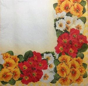 4 einzelne Papierservietten Blumen Rahmen für Decoupage Basteln Tisch Mittagessen 23 - Bild 1 von 2